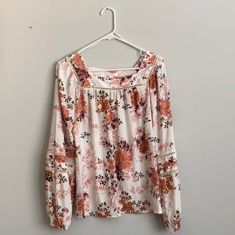 Lauren Conrad pink/plum vintage inspired blouse